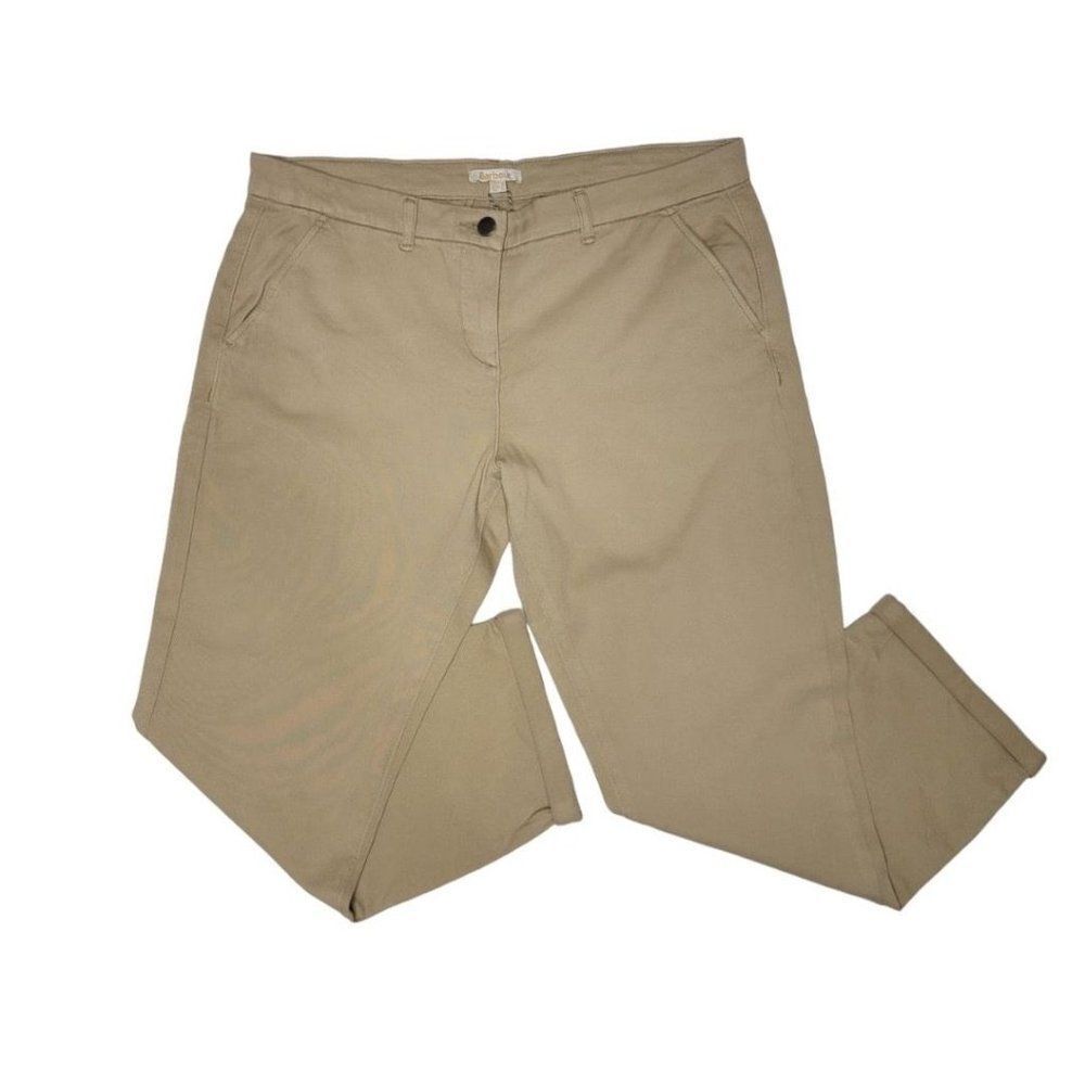 Barbour Women's Chino Straight Leg Trousers, Color Stone/Beige, US Size 10